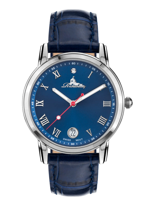 bracelet Uhren — Lederband Gesa — Band — blau silber
