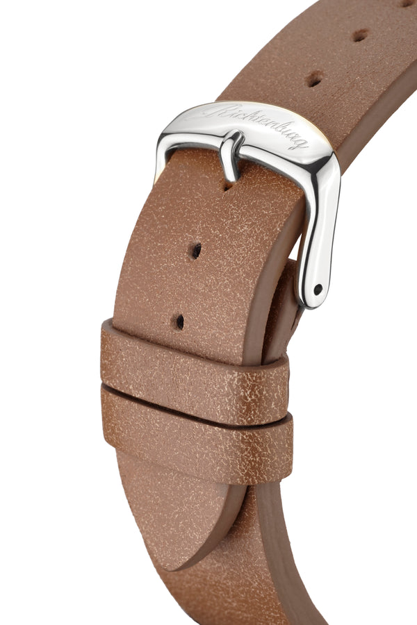 bracelet Uhren — Lederband Burbank — Band — braun silber