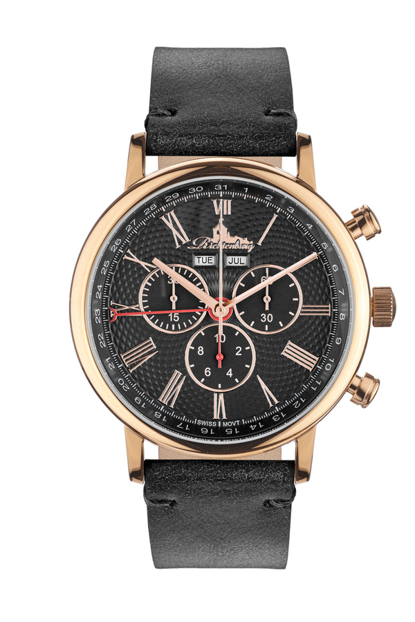 bracelet Uhren — Lederband Burbank — Band — schwarz roségold